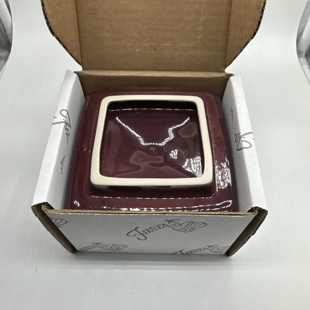 Fiestaware Covered Box Claret in Original Packaging NEW 1444 341